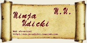 Minja Udicki vizit kartica